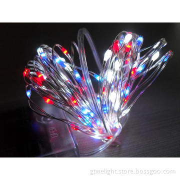 Purple Light LEDs Copper Silver Wire Light for Decoration